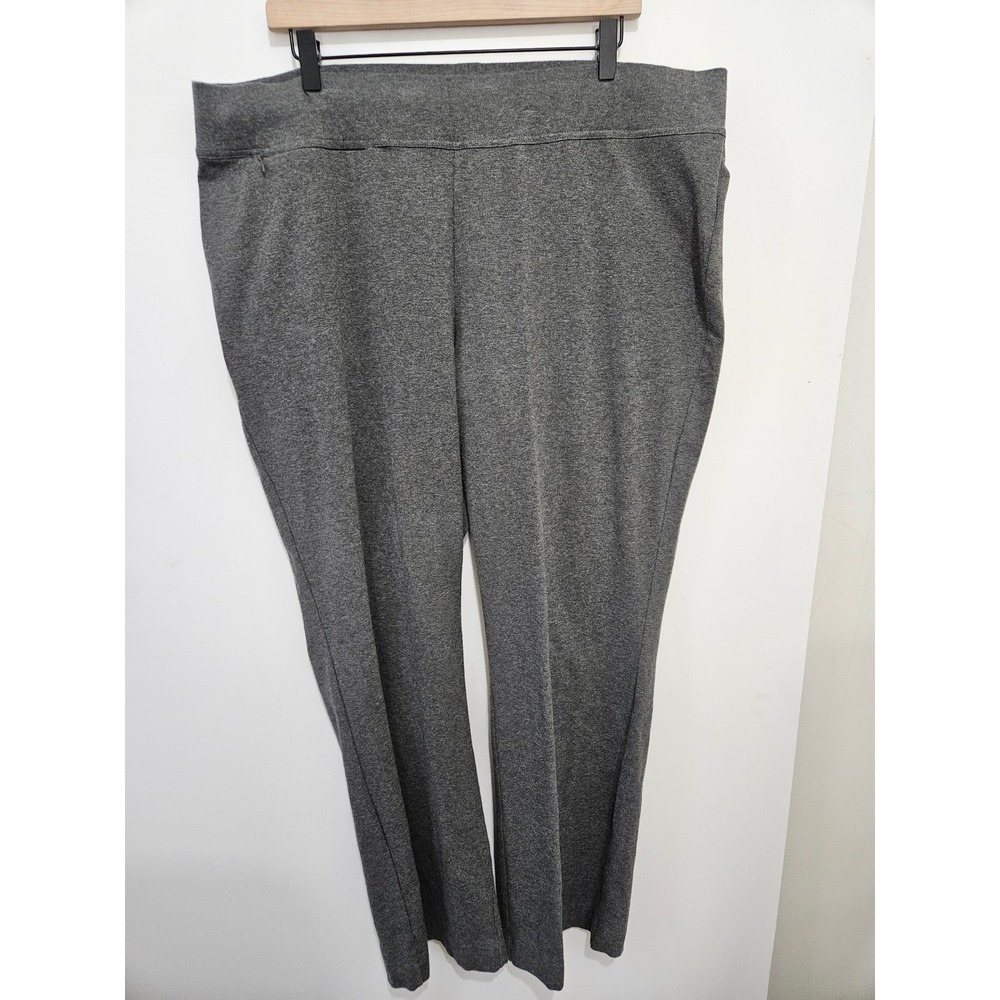 Lands' End Starfish Boot Leg Pants Charcoal Grey Knit Pull On Plus Size‎ 2X